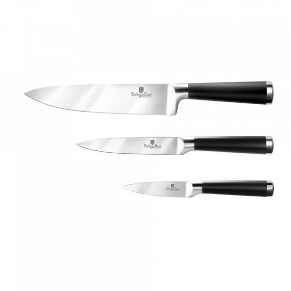 Set 3 cutite otel inoxidabil Black Silver Collection Berlinger Haus BH 2423