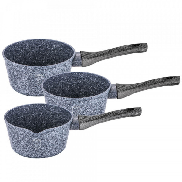 Set cratite marmorate (3 piese) din aluminiu forjat Forest Dark Gray Line Berlinger Haus BH 1585