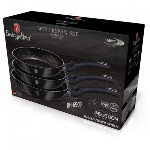 Set tigai (3 piese) Metallic Line Carbon Pro Edition BerlingerHaus BH 6903
