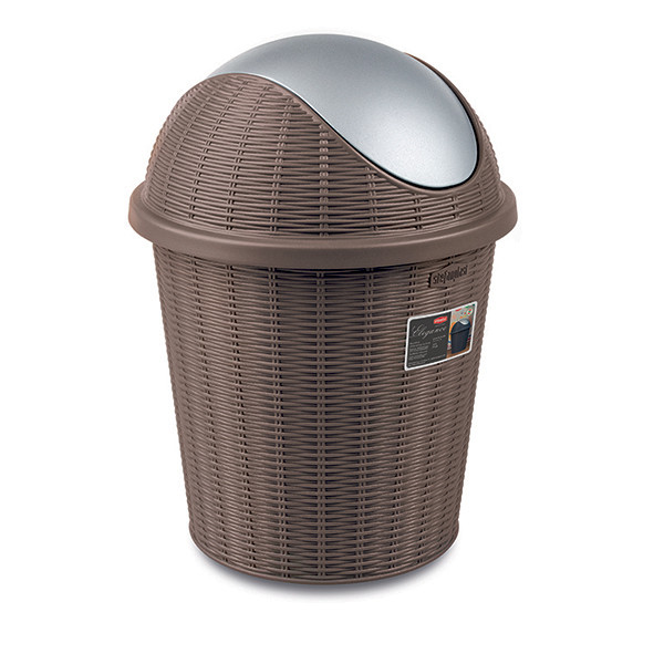 Coș de gunoi cu capac rotativ Stefanplast Elegance Brown 10L 1000419