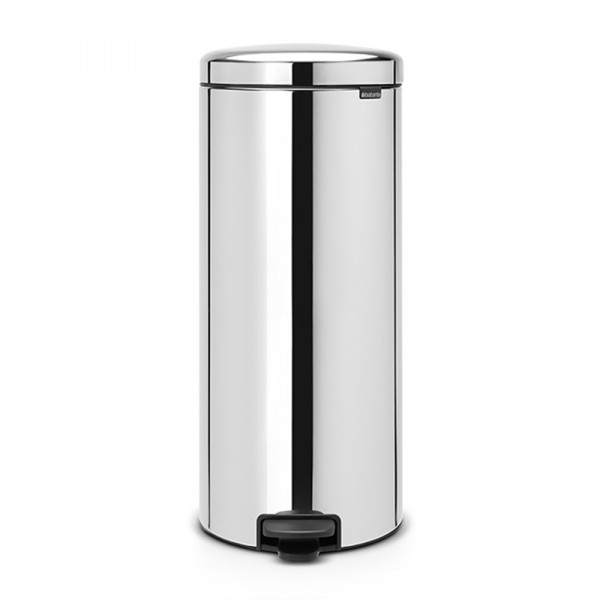 Coș de gunoi cu pedală Brabantia NewIcon 30L, Brilliant Steel, găleată metalică 649064