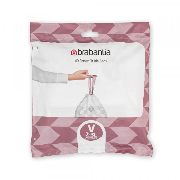Sac de gunoi Brabantia PerfectFit NewIcon mărimea V, 3L, 40 buc, pachet 1005507