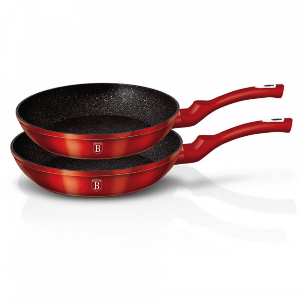 Set 2 tigai marmorate (3 straturi) Metalic Line Burgundy Berlinger Haus BH 1612N