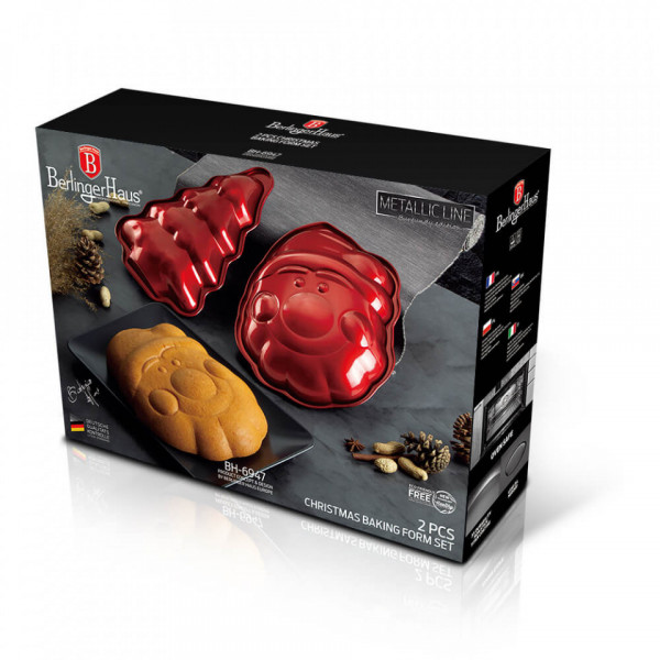 Set forme de copt 2 piese Burgundy Metallic Line BerlingerHaus BH 6947