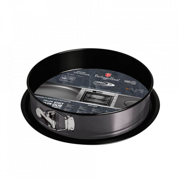 Tava pentru cuptor rotunda cu pereti detasabili Metallic Line Carbon Pro Edition BerlingerHaus BH 1822
