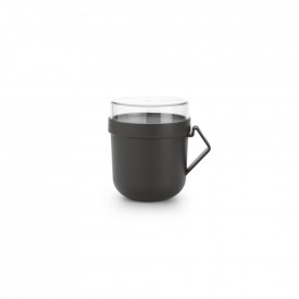 Cana cu capac pentru supa Brabantia Make&Take 600ml, Gri Inchis 1006293