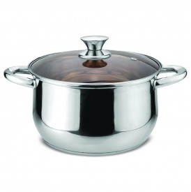 Oală cu capac Muhler MR-4282 18x10,5 cm, 2,2 L, capac maro 1004702
