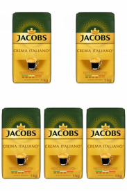 Pachet 5 x Cafea boabe, Jacobs Expertenrostung Crema Italiano, 1kg