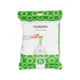 Sac pentru gunoi Brabantia mărimea G, 23-30L, 40 buc, alb 647064