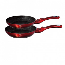 Set 2 tigai marmorate (3 straturi) Black Burgundy Metallic Line Berlinger Haus BH 1630N