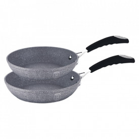 Set 2 tigai marmorate (3 straturi) din aluminiu forjat Gray Stone Touch Line Berlinger Haus BH 1667N