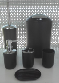 Set accesorii baie 6 piese negru 649349