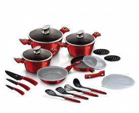 Set oale si tigai (22 piese) Burgundy Metallic Line BerlingerHaus BH 7180