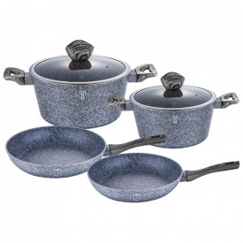 Set oale si tigai marmorate (6 piese) din aluminiu forjat Forest Dark GrayLine Berlinger Haus BH 1587