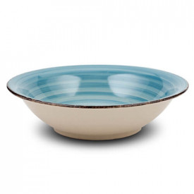 Farfurie adanca stoneware 21 cm Lines Faded Blue NAVA 099 223