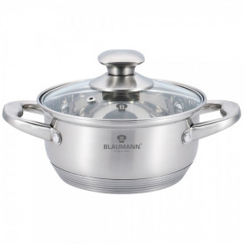 Oala cu capac otel inoxidabil 22 cm Satin Gourmet Line Blaumann BL 3457