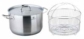 Oala pentru ciorba inalta cu capac din otel inoxidabil (inox) 28 cm Pro-X Carl Schmidt Sohn OT 44022