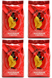 Pachet 4 x Cafea boabe Gorilla SuperBar Crema 1 kg
