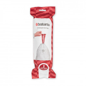 Sac de gunoi Brabantia, marimea J 20-25L, 20 bucati, alb 650537
