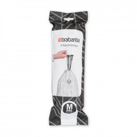 Sac de gunoi Brabantia marimea M, 60L, 10 bucati, alb 1004145