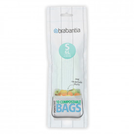 Sac de gunoi Brabantia marimea S (Sort&Go), 6L, 10 bucati, verde, biodegradabil 647666