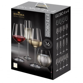 Set pahare pentru vin Bohemia Royal Globo, 16 piese 1001335