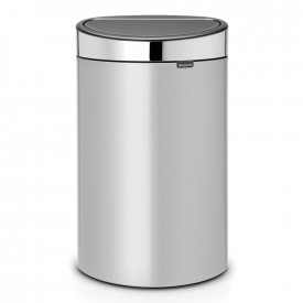 Coș de gunoi Brabantia Touch Bin New 40L, Gri metalic, capac metalic 650528