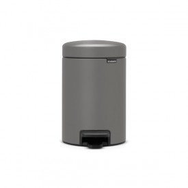 Coș de gunoi cu pedală Brabantia NewIcon 3L, Beton Mineral Gri 1001096
