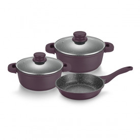 Muhler MR-5049 Set de vase de gătit 5 piese, liliac, aluminiu turnat 1000836