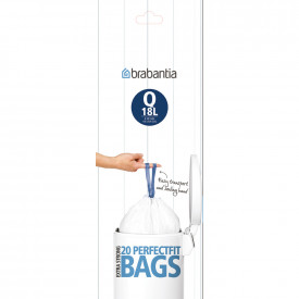 Sac de gunoi Brabantia mărimea Q, 18L, 20 buc, alb 647041