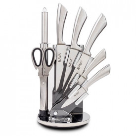 Set cutite otel inoxidabil (8 piese) cu suport acrilic NAVA NV 167 020