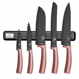 Set cutite otel inoxidabil cu suport magnetic (6 piese) I-Rose Collection Berlinger Haus BH 2538A