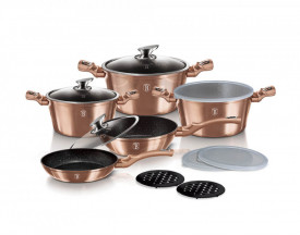 Set oale si tigai (13 piese) Rose Gold Metallic Line BerlingerHaus BH 7029
