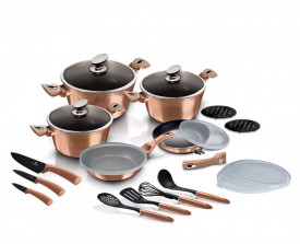 Set oale si tigai (22 piese) Rose Gold Metallic Line BerlingerHaus BH 7182