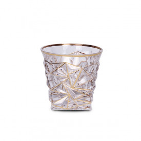 Set pahare de whisky Bohemia Glacier Golden lines and rims, 6 buc., 350 ml 1001325