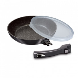 Tigaie 24 cm cu maner detasabil Metallic Line Carbon Pro Edition Berlinger Haus BH 6912