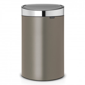 Coș de gunoi Brabantia Touch Bin New 40L, Platinum, capac metalic 650529