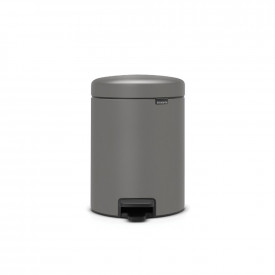 Coș de gunoi cu pedală Brabantia NewIcon 5L, Beton Mineral Gri 1001097