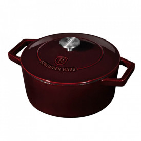 Cratita cu capac 24 cm din fonta emailata Burgundy Metallic Line Berlinger Haus BH 6497
