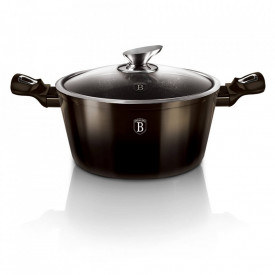 Oala cu capac Metallic Line Shiny Black Edition BerlingerHaus BH 6605
