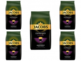 Pachet 5 x CAFEA BOABE JACOBS 1KG EXPERTEN ESPRESSO INTENSO 1 KG