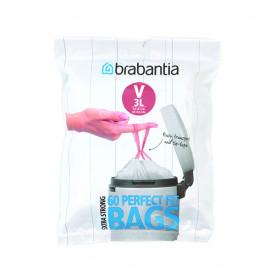 Sac de gunoi Brabantia mărimea V (NewIcon), 3L, 60 buc, alb 650539