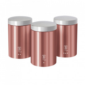 Set 3 recipiente pentru cafea, ceai si zahar I-Rose Line Collection Berlinger Haus BH 6270