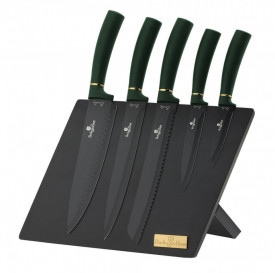 Set cutite otel inoxidabil (6 piese) cu stand magnetic Emerald Line Berlinger Haus BH 2518