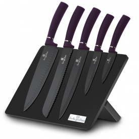 Set cutite otel inoxidabil (6 piese) cu stand magnetic Purple Eclipse Collection Berlinger Haus BH 2577