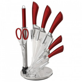 Set cutite otel inoxidabil (8 piese) Burgundy Infinity Line Berlinger Haus BH 2043