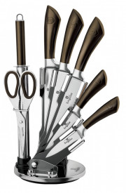 Set cutite otel inoxidabil (8 piese) Metallic Line Shiny Black Edition Berlinger Haus BH 2668