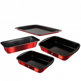 Set tavi pentru cuptor (4 piese) Burgundy Metallic Line Berlinger Haus BH 7620