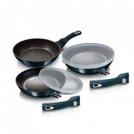Set tigai cu maner detasabil (5 piese) Aquamarine Metallic Line BerlingerHaus BH 7056