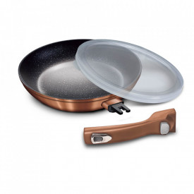 Tigaie 24 cm cu maner detasabil Rose Gold Metallic Collection Berlinger Haus BH 1948